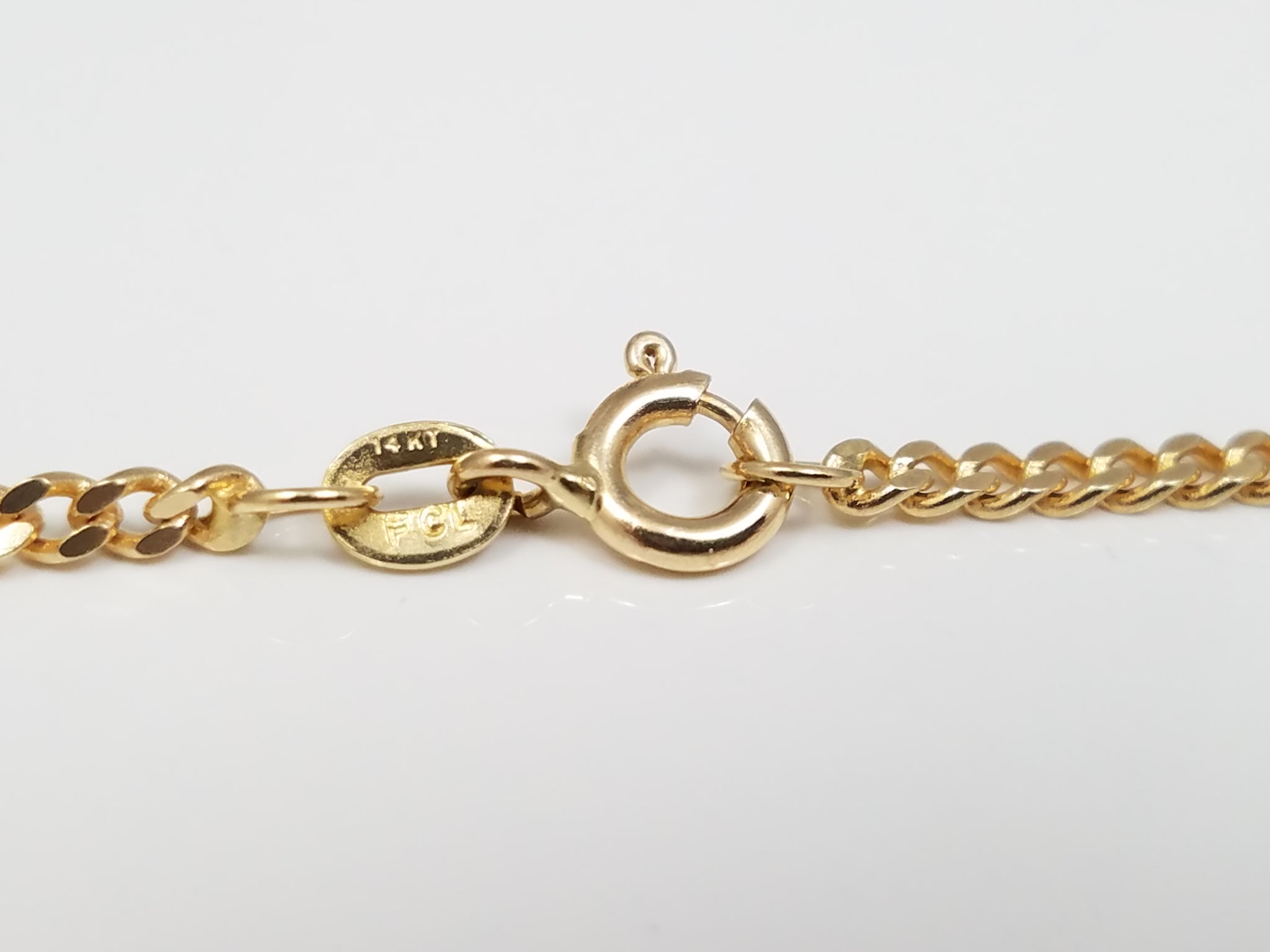 Petite 14k Yellow Gold Solid Curb Link 18" Necklace