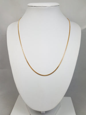 Petite 14k Yellow Gold Solid Curb Link 18" Necklace