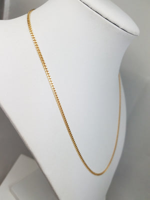 Petite 14k Yellow Gold Solid Curb Link 18" Necklace