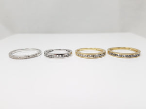 Four 10k Gold Natural Diamond Wedding/Anniversary Ring Bands