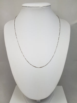 Fancy 18k White Gold Italian Box Link 18" Chain