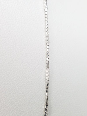 Fancy 18k White Gold Italian Box Link 18" Chain