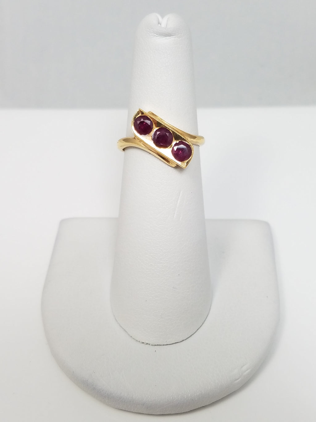 Elegant 21k Yellow Gold Natural Ruby Custom Ring