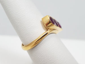 Elegant 21k Yellow Gold Natural Ruby Custom Ring