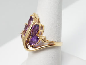 Modern 10k Yellow Gold Natural Amethyst Custom Ring