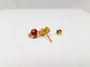 Dainty 22k Yellow Gold Enamel Dangle Earrings