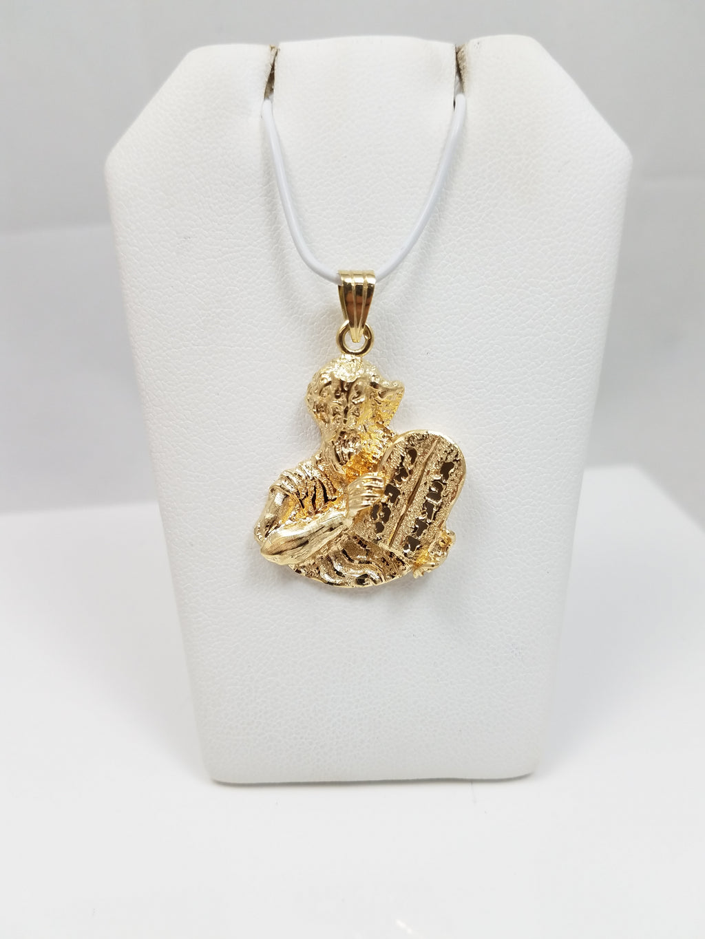 Moses Holding Ten Commandments 14k Yellow Gold Pendant