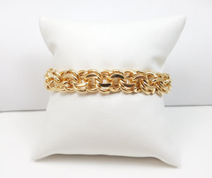 Grand 7" Solid 14k Yellow Gold Charm Bracelet