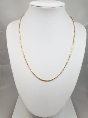 Sporty 17.5" Solid 14k Yellow Gold Rounded Box Chain Necklace