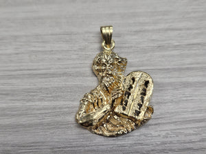 Moses Holding Ten Commandments 14k Yellow Gold Pendant