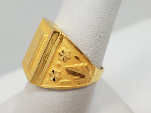 Attractive 22k Yellow Gold Fancy Design Ring Band