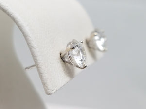 New! 14k White Gold 2.03ctw Lab Grown Round Diamond Solitaire Earrings