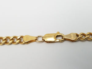 Sporty 20.5" 14k Yellow Gold Hollow Curb Link Chain Necklace