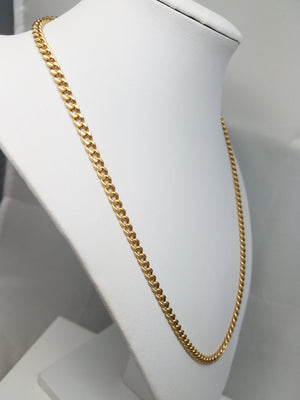 Sporty 20.5" 14k Yellow Gold Hollow Curb Link Chain Necklace