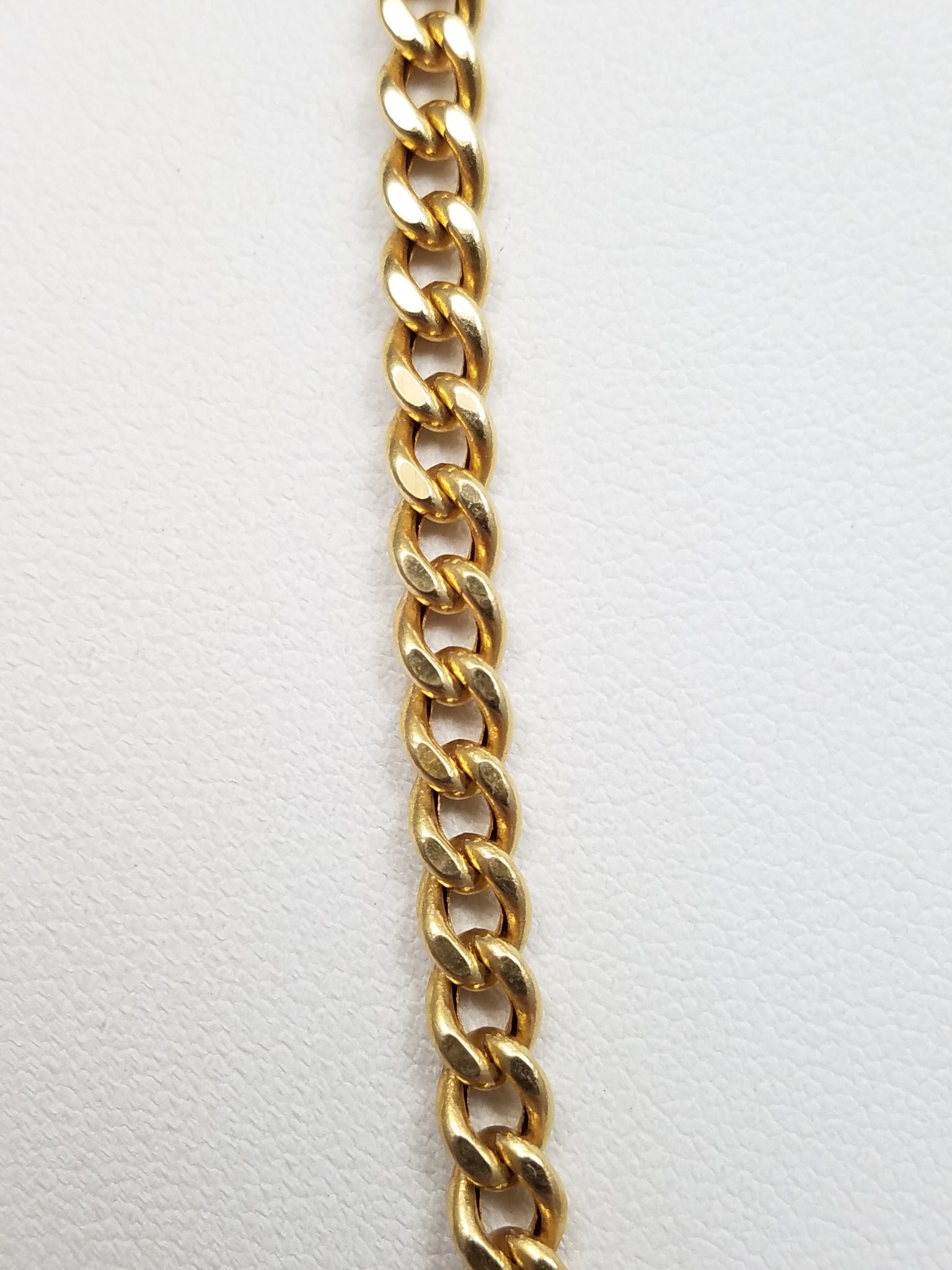 Sporty 20.5" 14k Yellow Gold Hollow Curb Link Chain Necklace