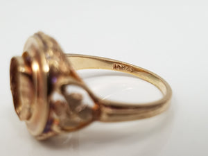 Vintage 10k Yellow Gold Ring Mount To Restore