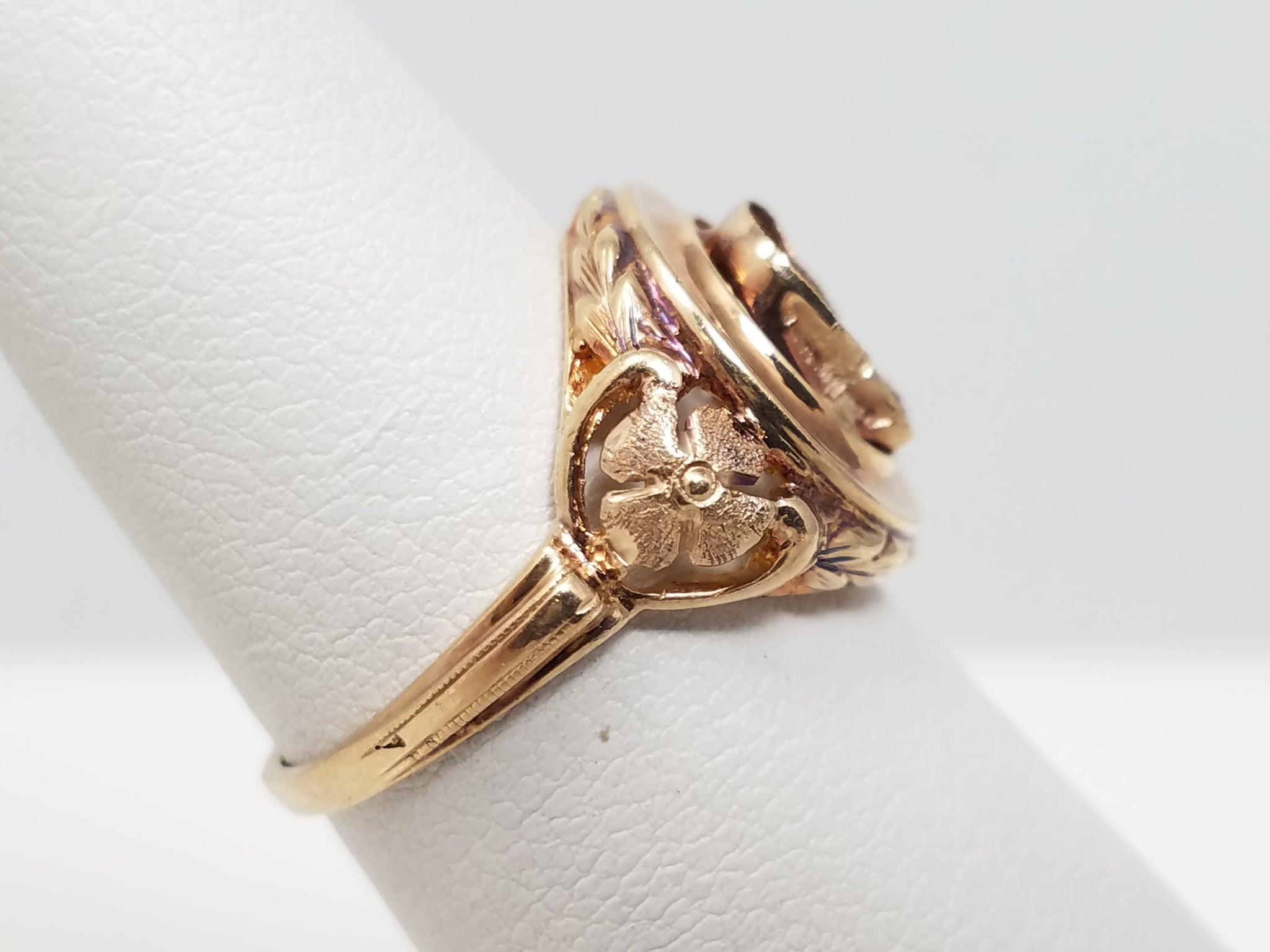 Vintage 10k Yellow Gold Ring Mount To Restore