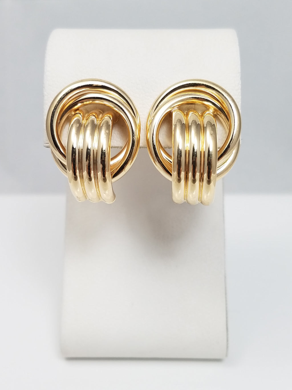 Casual 14k Hollow Yellow Gold Door Knocker Earrings