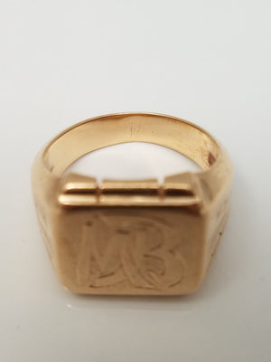 Vintage 12k Yellow Gold Signet Ring