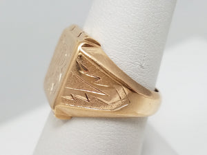 Vintage 12k Yellow Gold Signet Ring