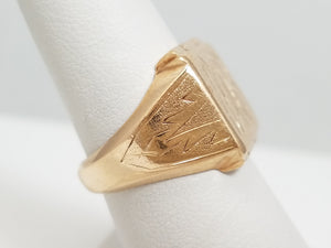 Vintage 12k Yellow Gold Signet Ring