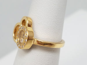 Fun 18k Yellow Gold Floating Diamond Ring