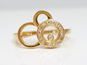 Fun 18k Yellow Gold Floating Diamond Ring