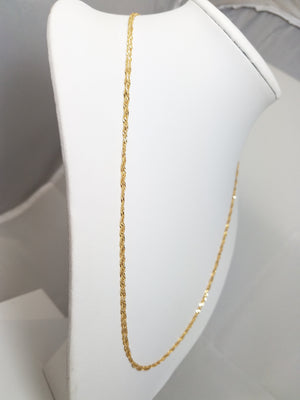 Sparkling 18k Yellow Gold Singapore Link Double Strand 20" Necklace