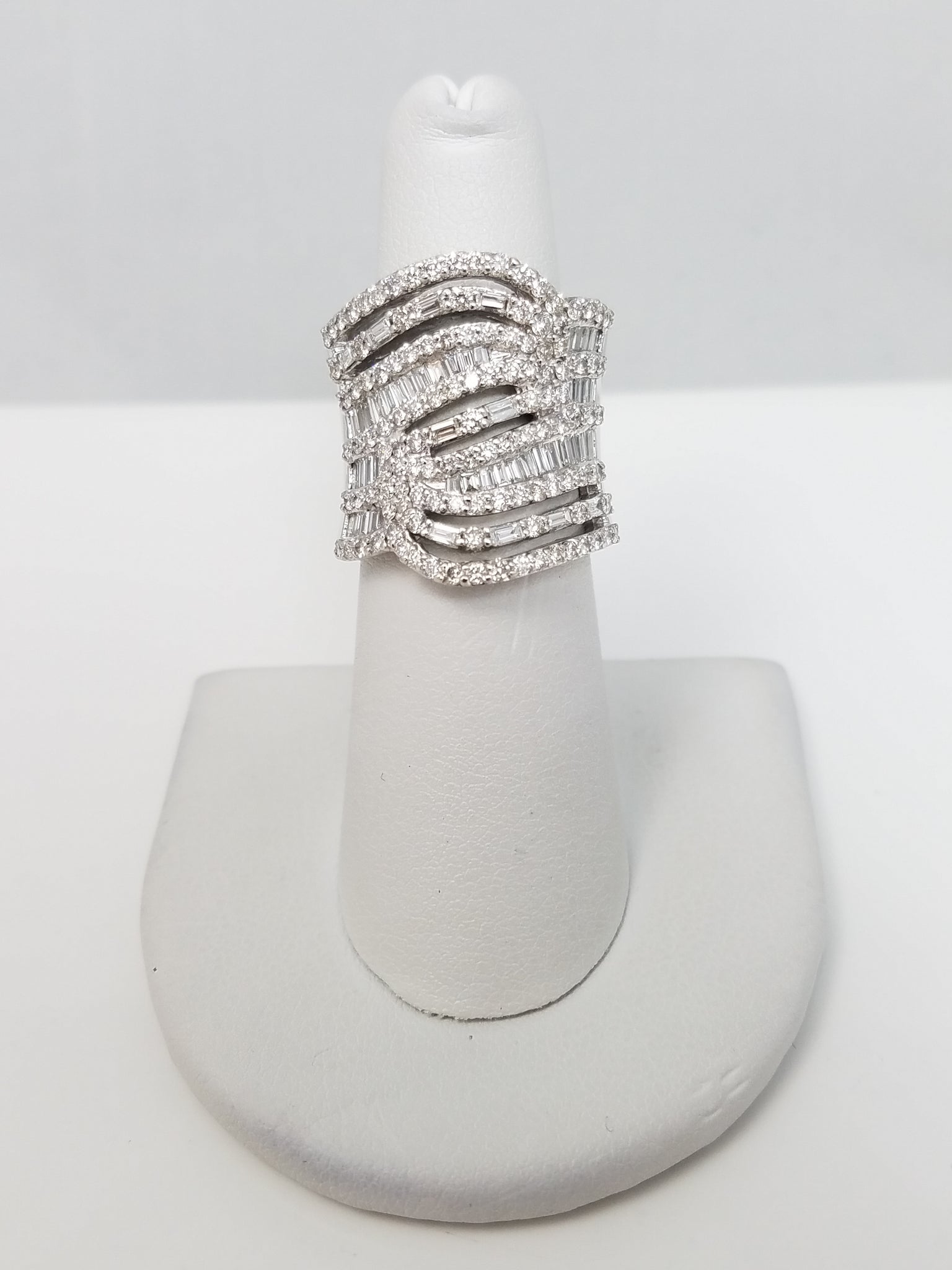 Decadent 2.63ctw Natural Diamond 14k White Gold Wide Ring Band