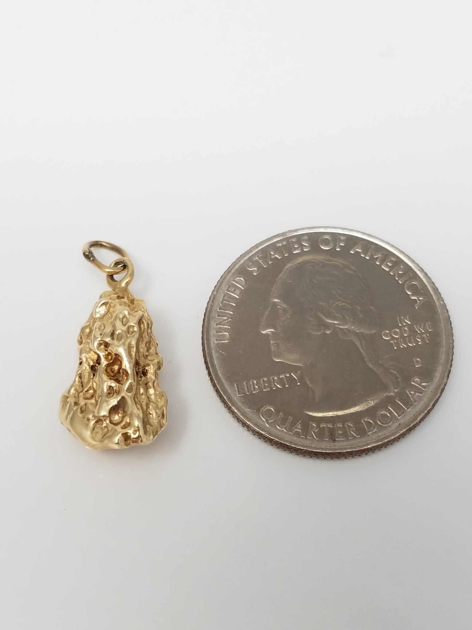 Solid Yellow Gold Nugget Pendant