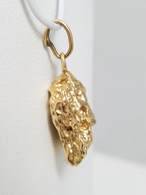 Solid Yellow Gold Nugget Pendant