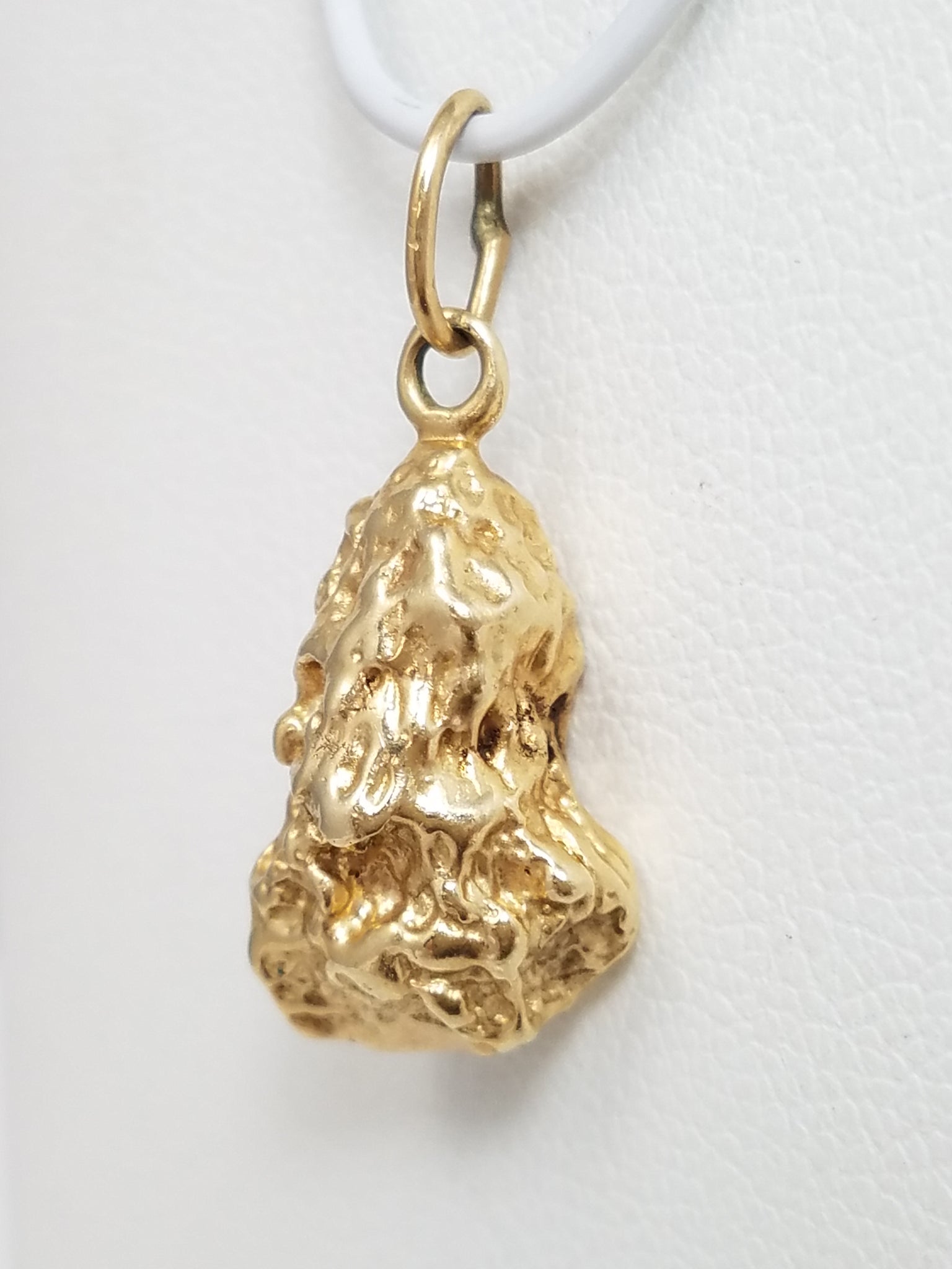 Solid Yellow Gold Nugget Pendant
