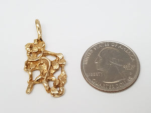 12k Yellow Gold Nugget Pendant