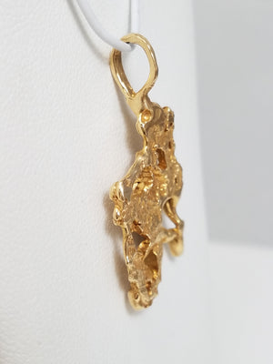 12k Yellow Gold Nugget Pendant