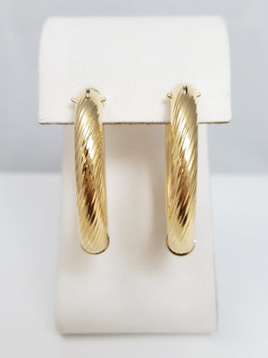 14k Yellow Gold Hollow Chunky Hoops