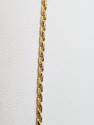 Classic 18" Solid 14k Yellow Gold Rope Chain Necklace