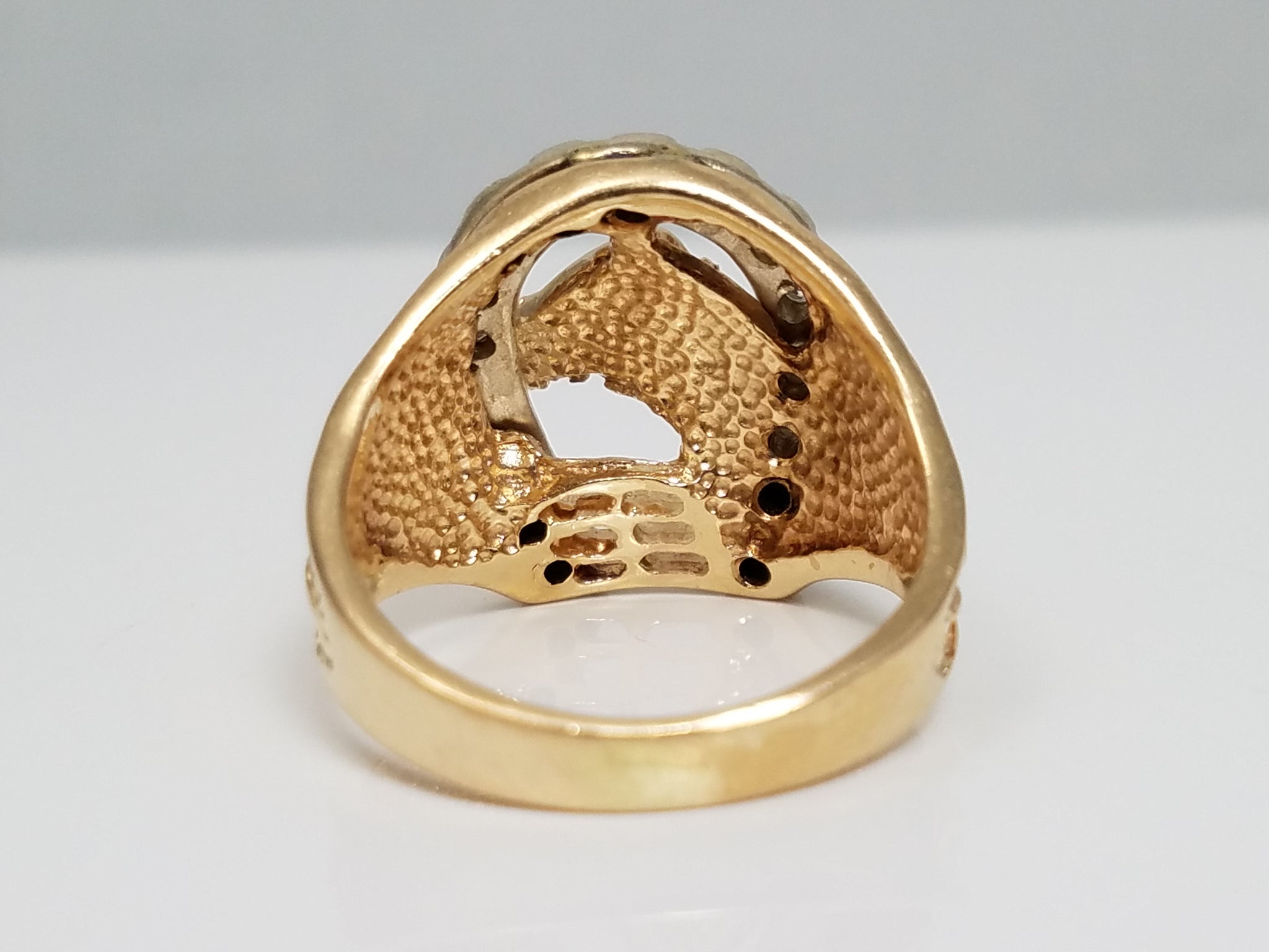 Horse/Equestrian 14k Yellow Gold Natural Diamond Ring