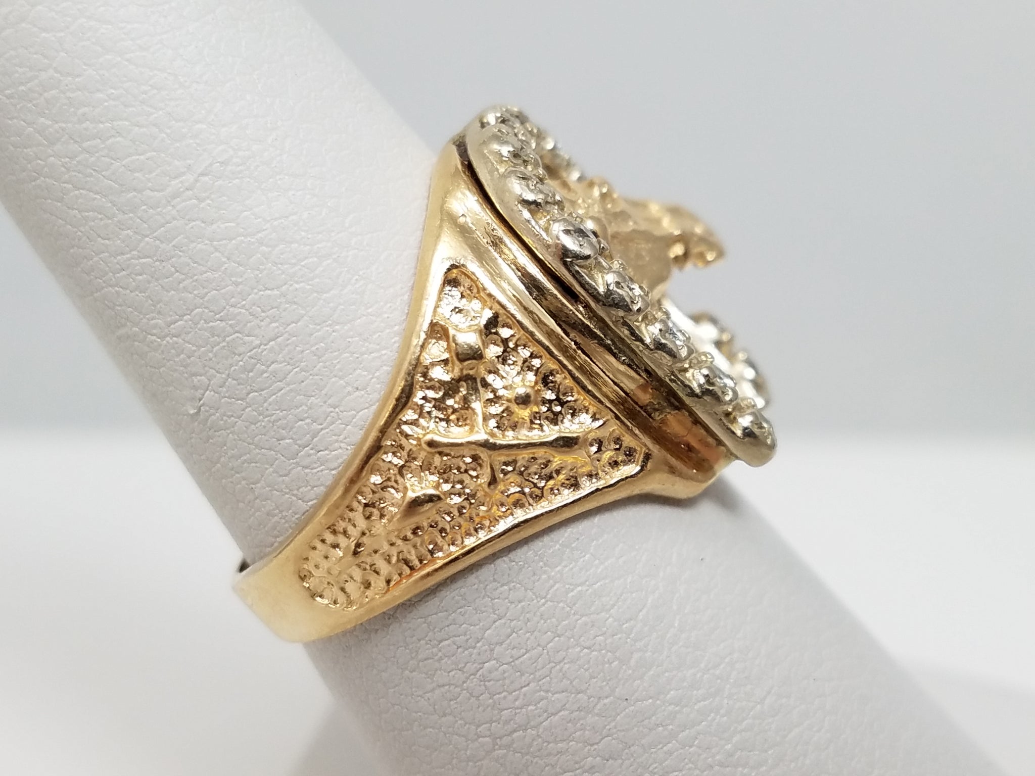 Horse/Equestrian 14k Yellow Gold Natural Diamond Ring