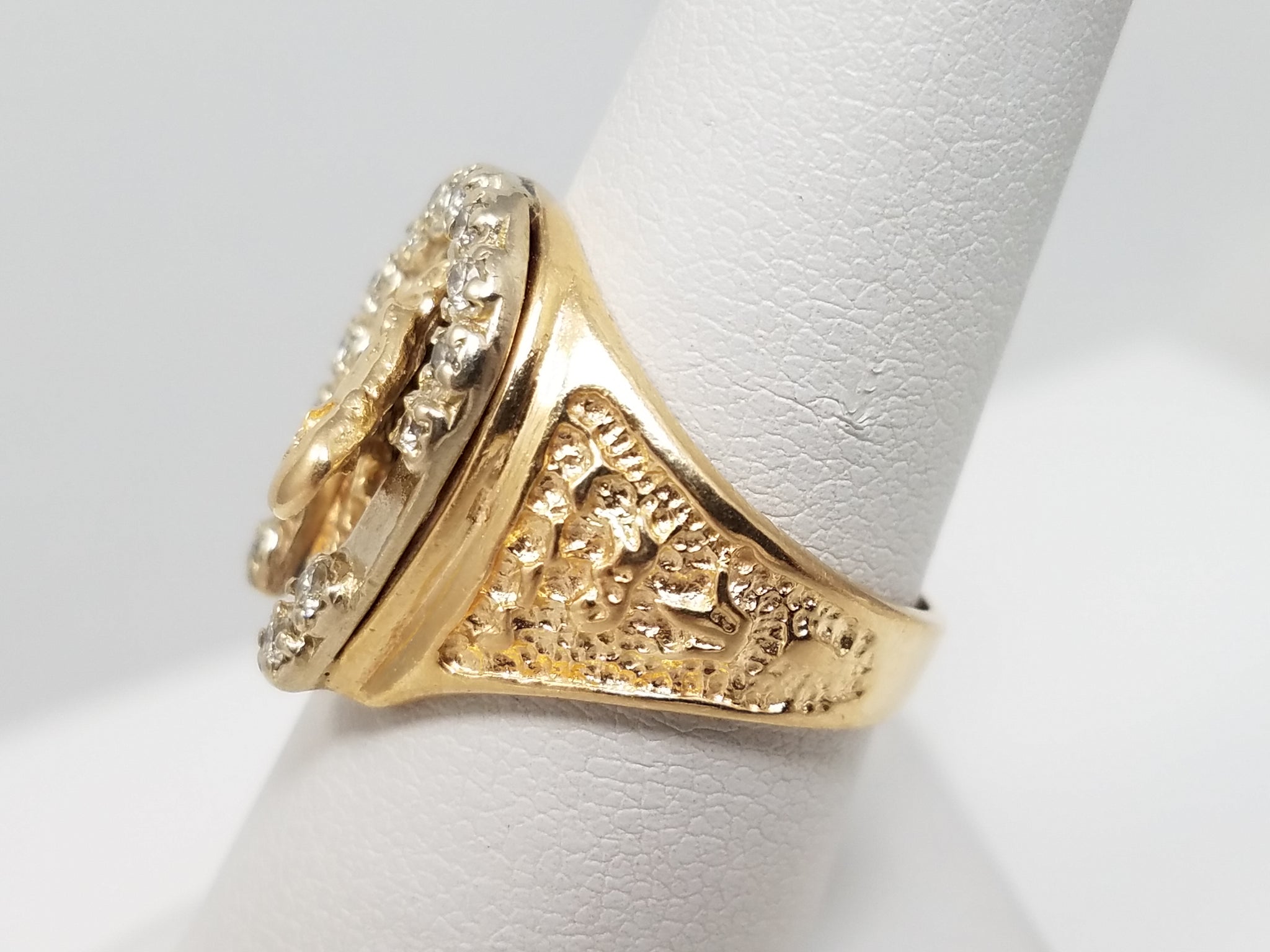 Horse/Equestrian 14k Yellow Gold Natural Diamond Ring