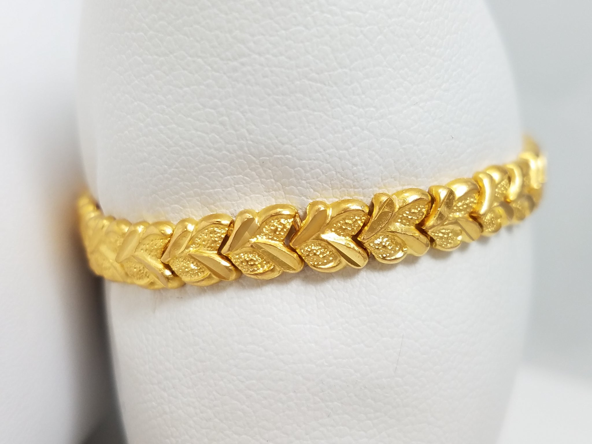 Fabulous 7" Solid 22k Yellow Gold Fancy Link Bracelet