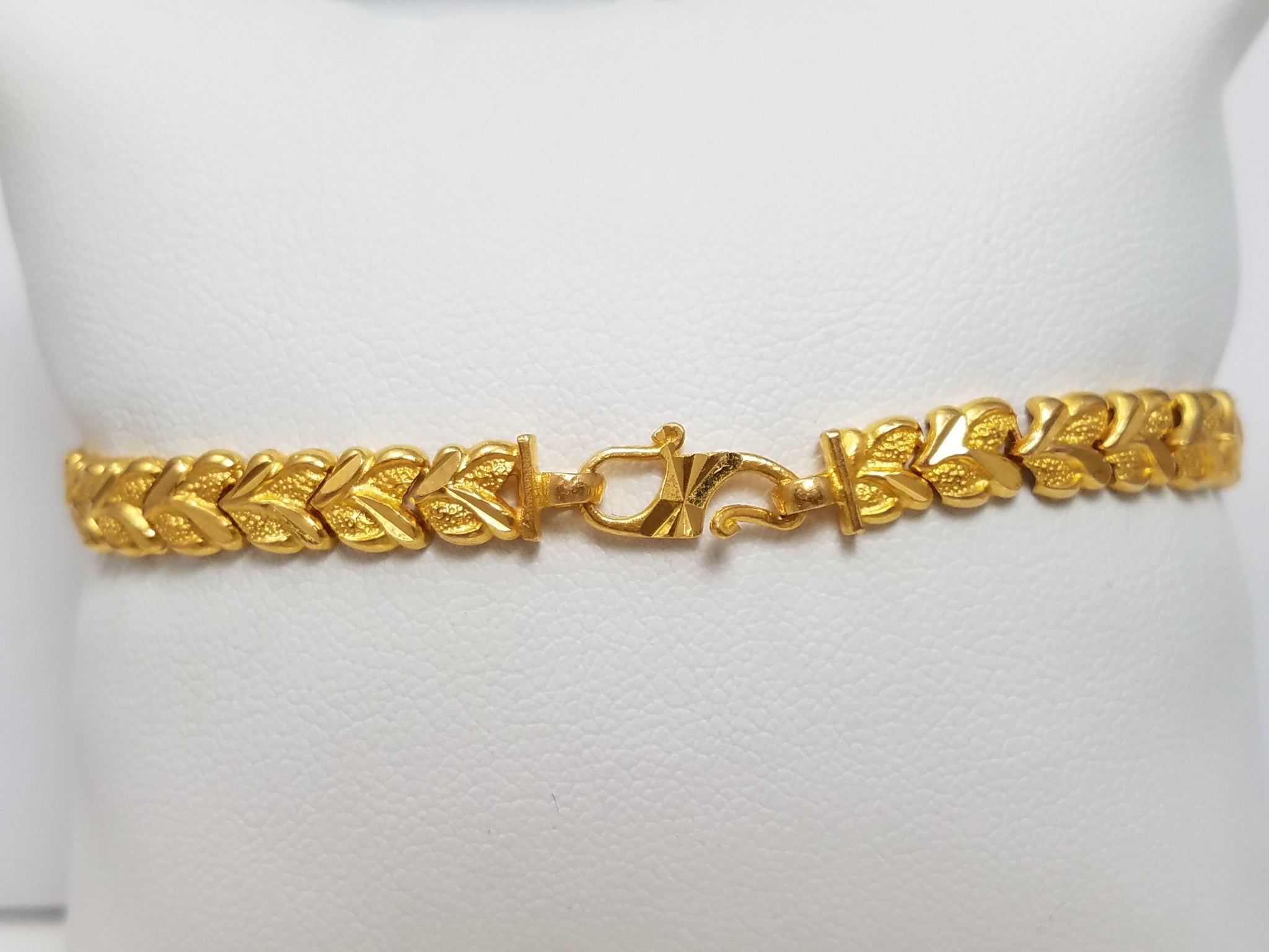 Fabulous 7" Solid 22k Yellow Gold Fancy Link Bracelet