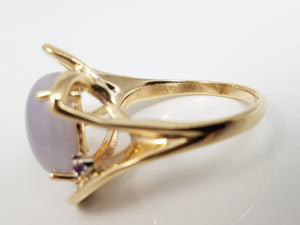 Pretty Purple Jade Amethyst 14k Yellow Gold Ring