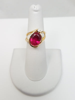 Magical 14k Yellow Gold Natural Rubellite Diamond Custom Ring