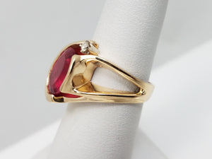 Magical 14k Yellow Gold Natural Rubellite Diamond Custom Ring