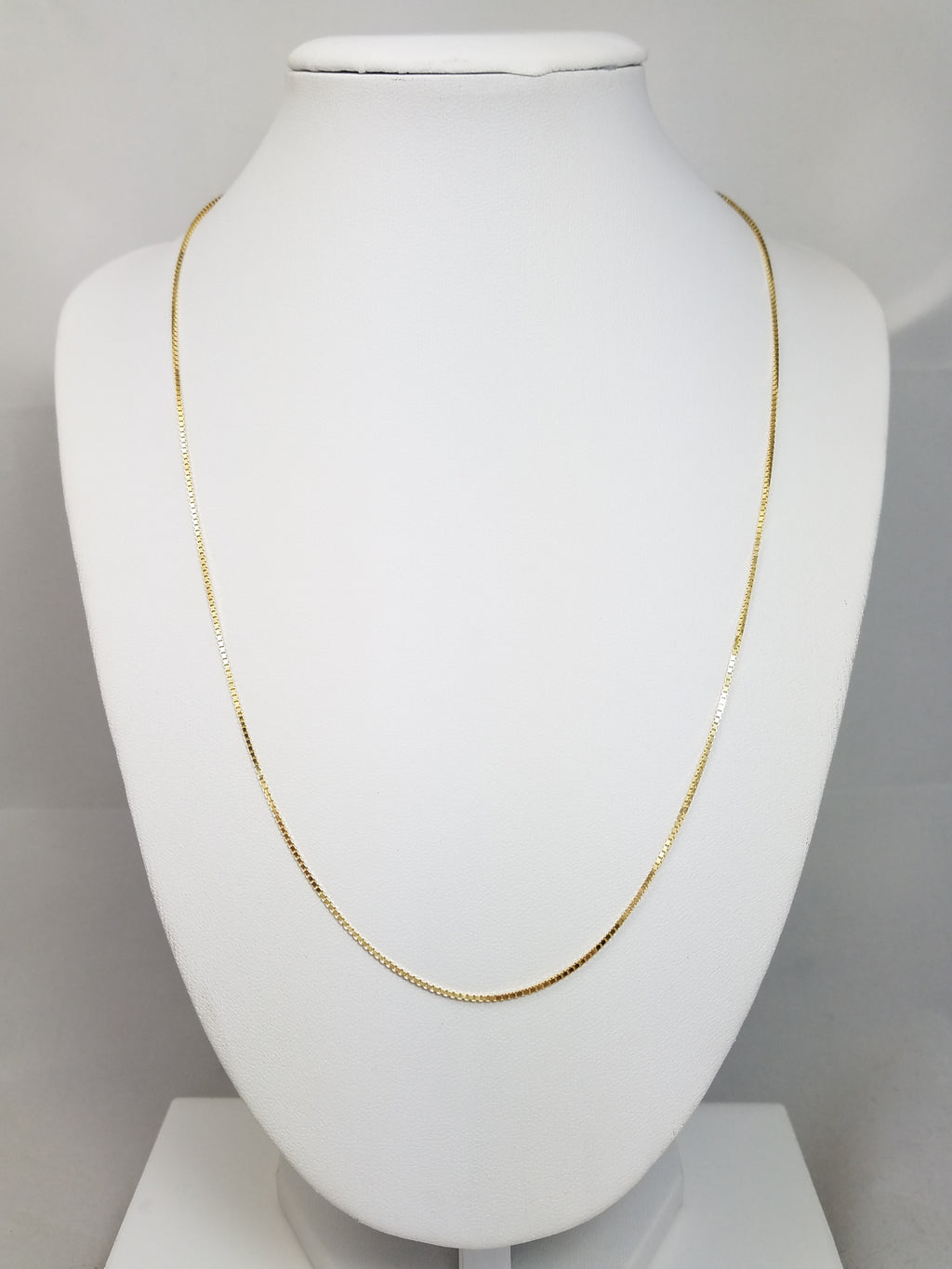 Italian 14k Yellow Gold Solid Box Link 0.9mm/20" Necklace