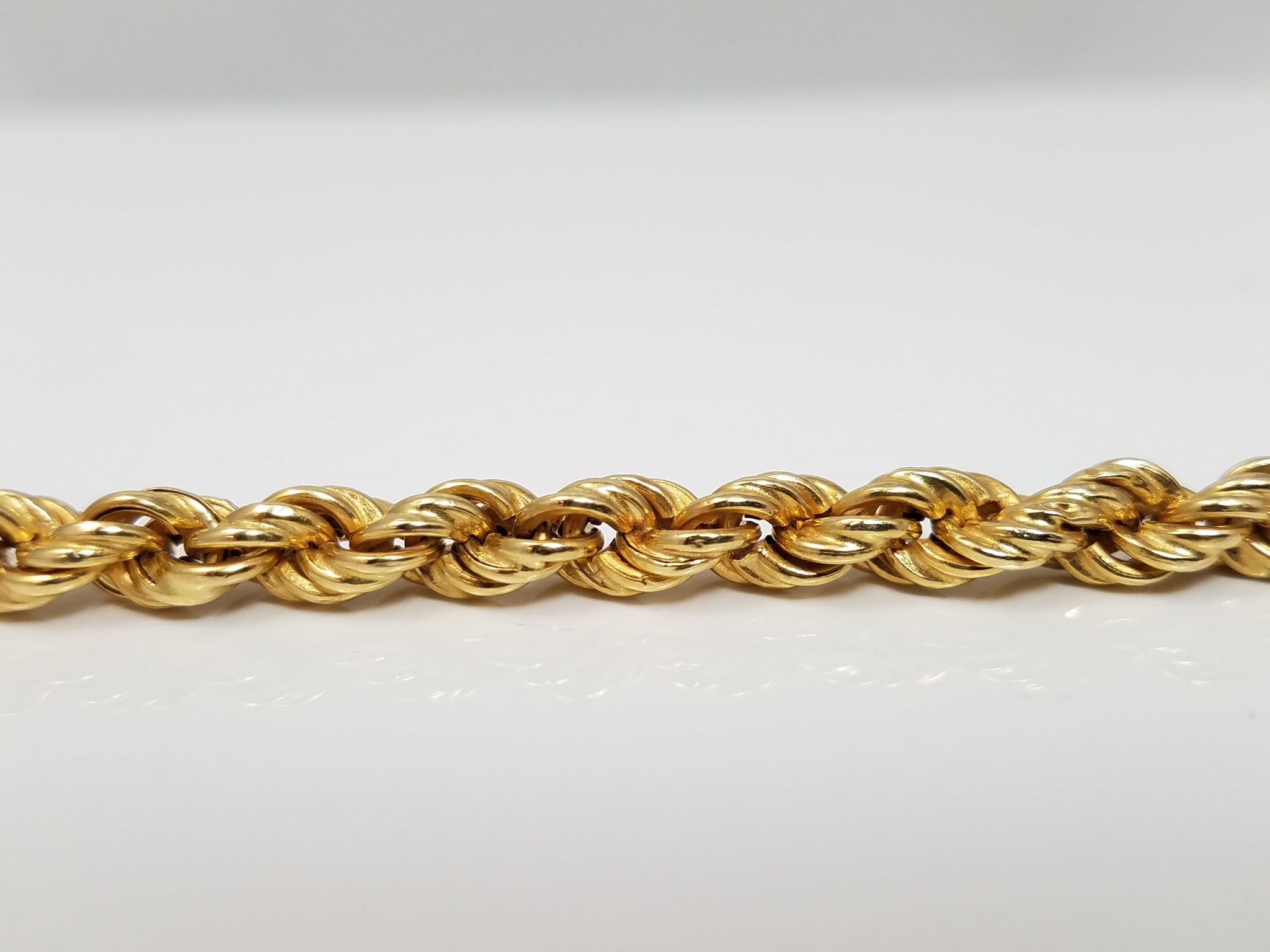 Fabulous 18k Yellow Gold Hollow Rope Chain 32" Necklace