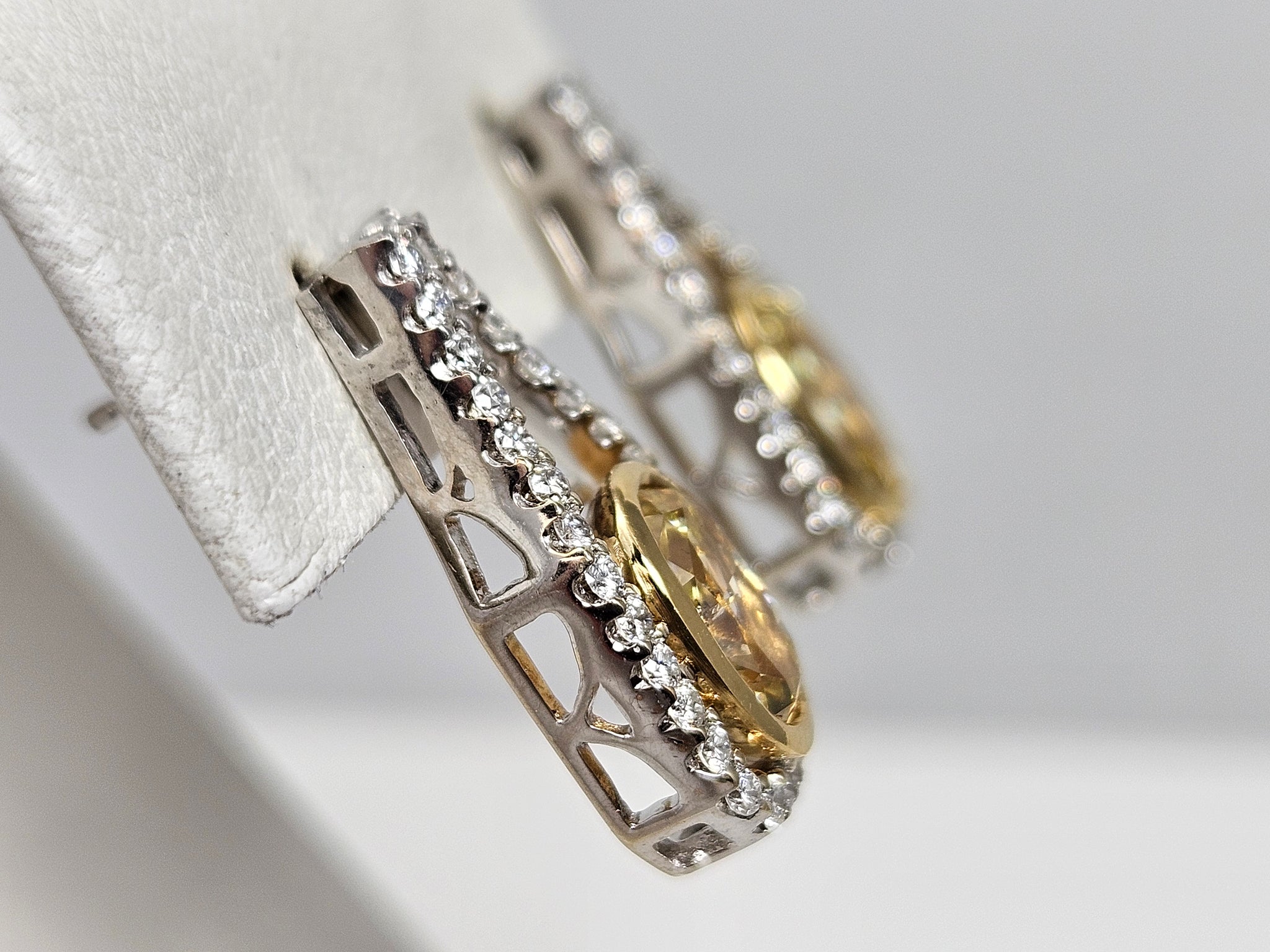 Exquisite 14k White Gold Natural Dangle Custom Earrings