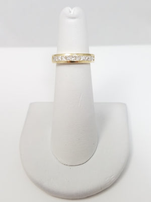 Classy 14k Yellow Gold Natural Diamond Anniversary Ring Band