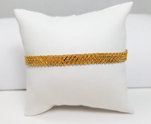 Fashionable 8" Solid 20k Yellow Gold Mesh Bracelet