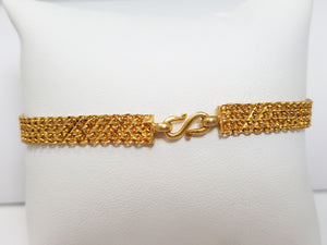 Fashionable 8" Solid 20k Yellow Gold Mesh Bracelet